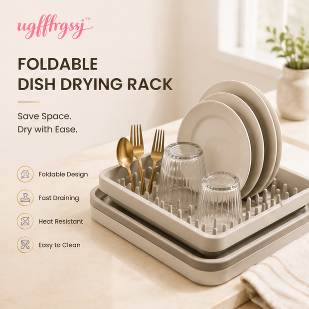 ugfffrgssj™ Foldable Silicone Dish Drying Rack for Small Kitchen Countertops